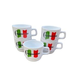 Vintage Milk Glass Cappuccino Cups, Arcopal France by Maxwell House, Set…